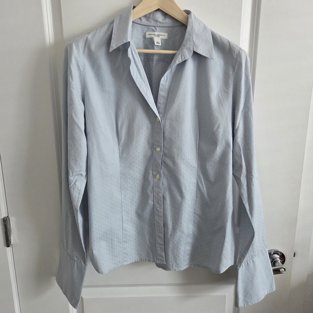 Banana Republic Tailored Button Diwn Shirt, Light Blue, Size Large